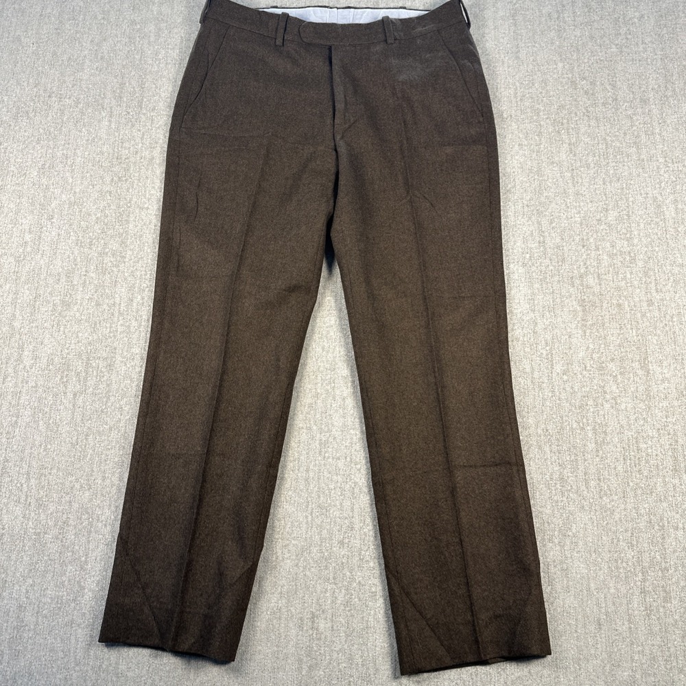Epaulet Pants Men 31 Brown Wool‎ Made in USA Brooklyn NYC tailored trussers
